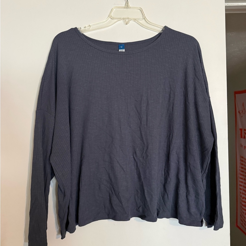 Old Navy Women's Ribbed Blouse - Dark blue